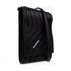 Balenciaga Car Phone Pouch With Strap Black